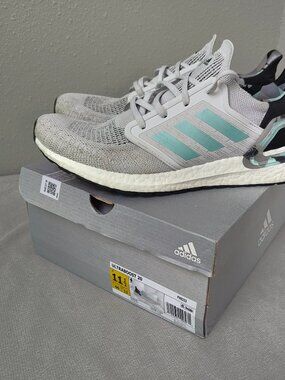 Size 11.5 - Men's Adidas Ultraboost 20 Shoes Consortium 'Grey Camo' Teal Mint